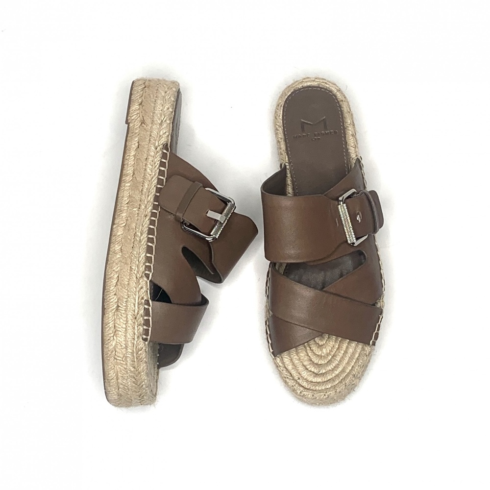 Marc Fisher Venita Leather Espadrille Slide Sandal